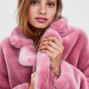 🎉HOST PICK🎉ZARA Pink Fur Coat